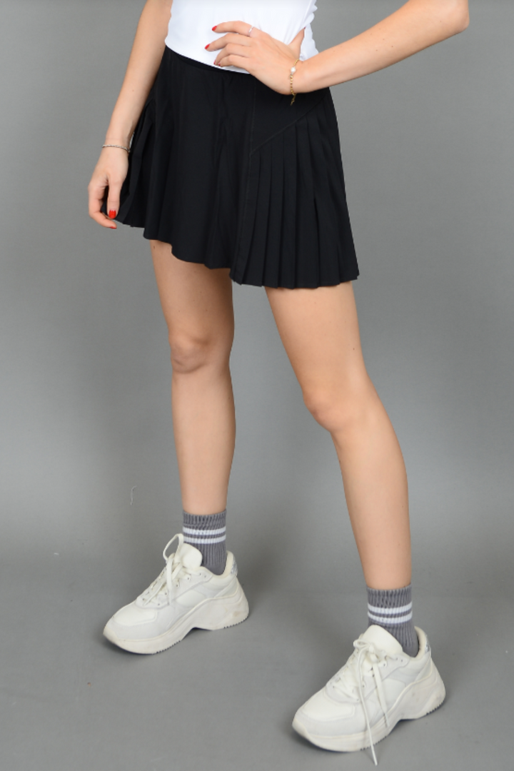 SETHIA SECOND SKIN PLEATED SKORT | BLACK