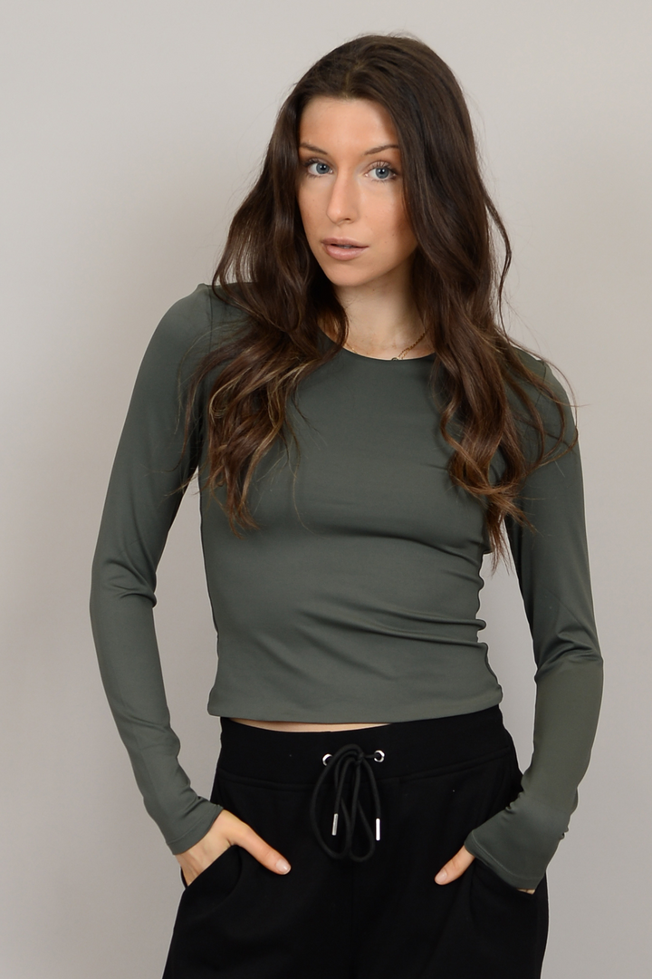 ROXI LONG SLEEVE SECOND SKIN TOP | DARK IVY