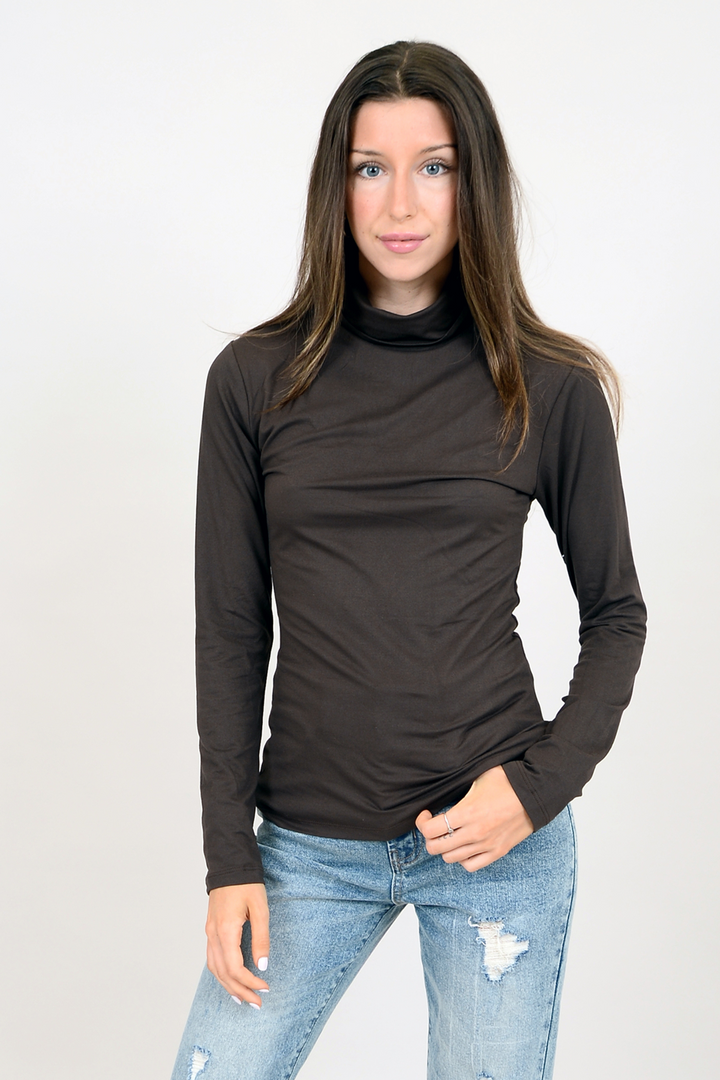 Sarah Super Soft Turtleneck | Dark Chocolate