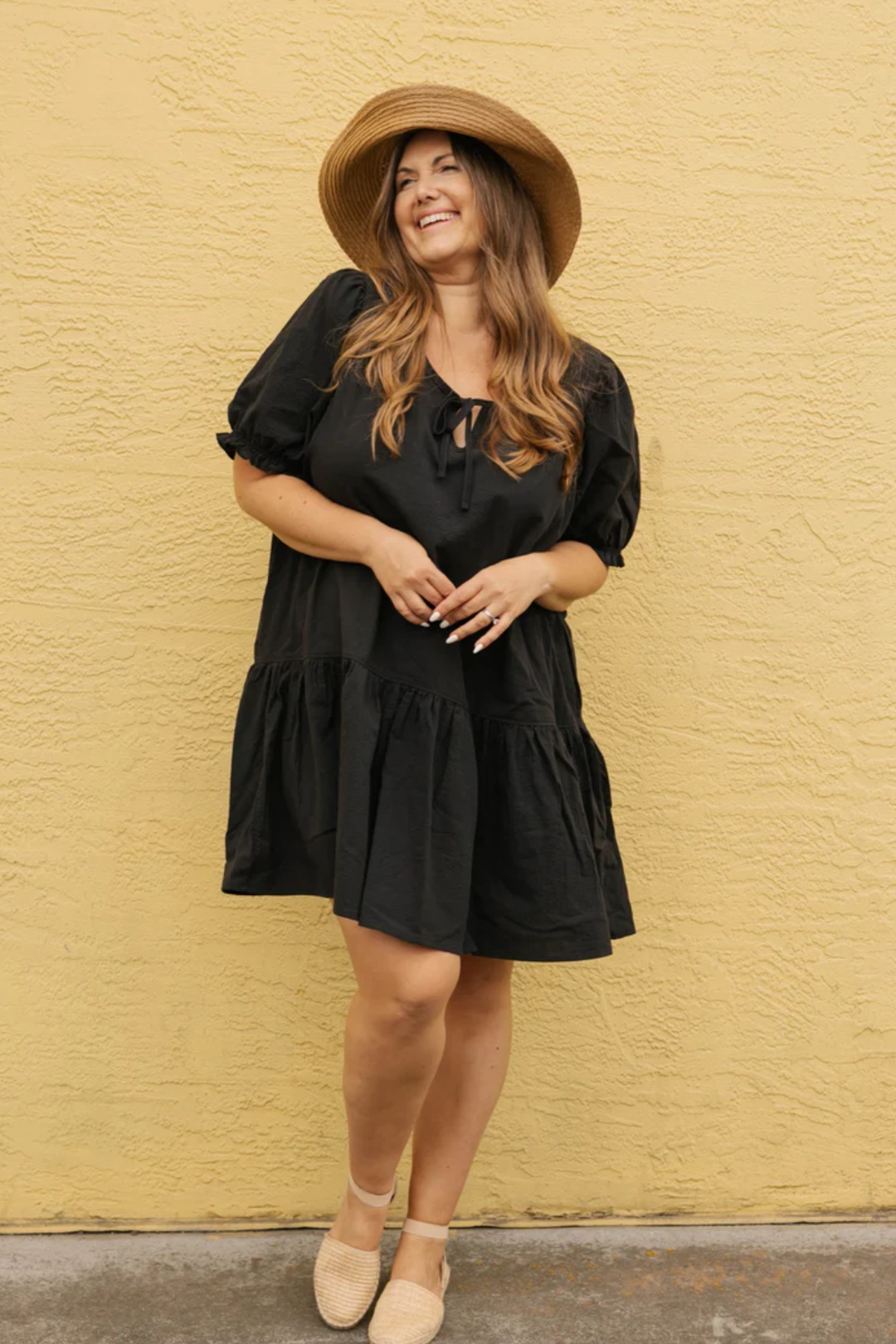 AMBER PUFF SLEEVE MINI DRESS | MIDNIGHT BLACK