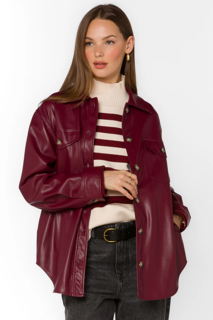 Eleanor Leather Jacket | Red Sangria