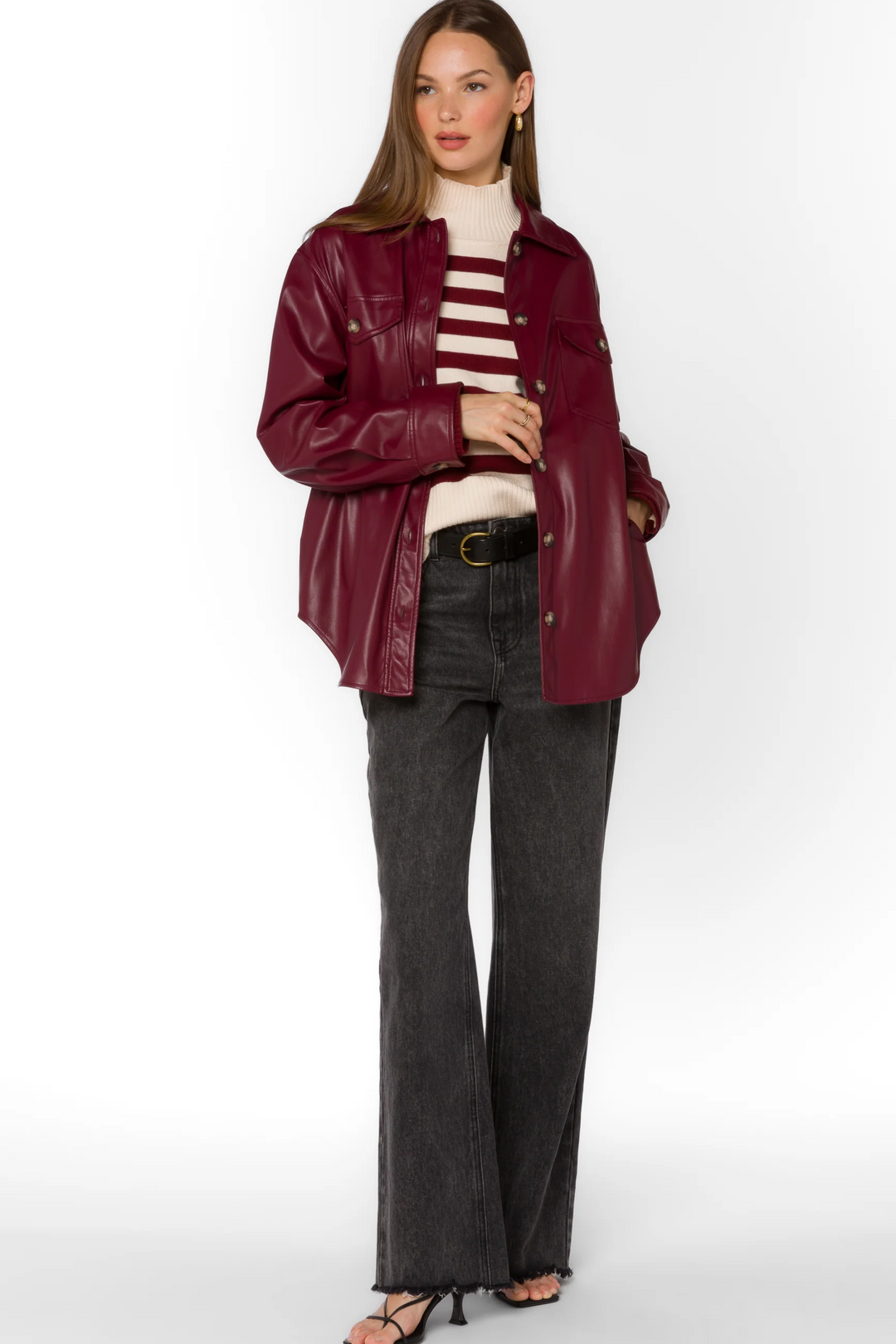 Eleanor Leather Jacket | Red Sangria