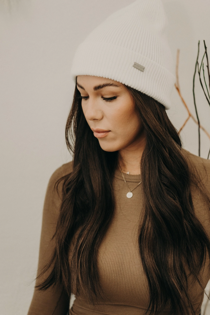 Frankie | Cashmere Beanie Toque Ivory