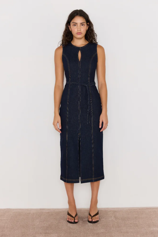 Raya Denim Belted Dress