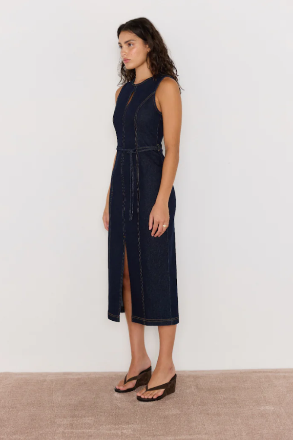 Raya Denim Belted Dress