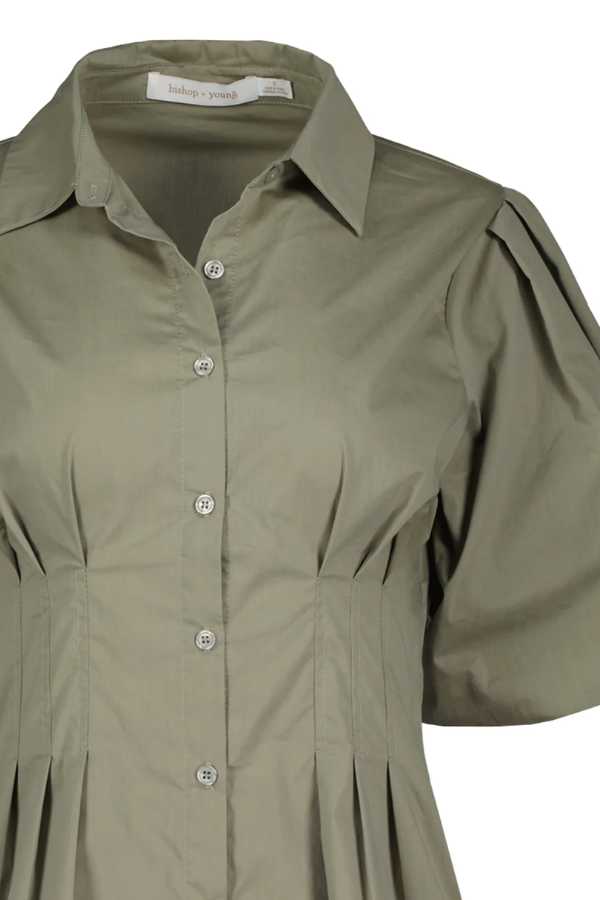 Jacqueline Bubble Sleeve Dress | Olive