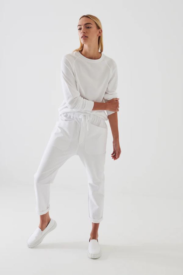 Pima Cotton Stretch Oversized Sweatshirt | White