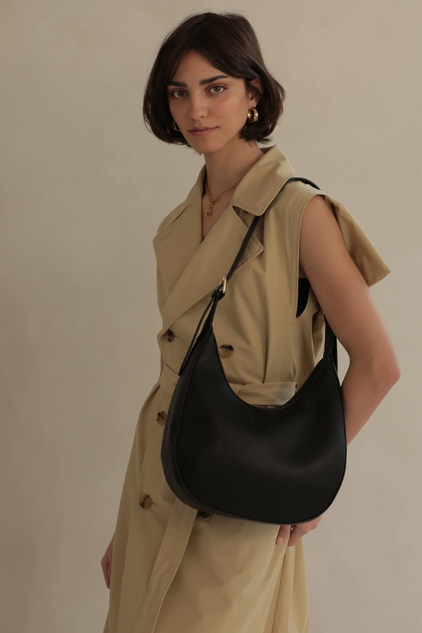 Hobo Bag | Black Pebble