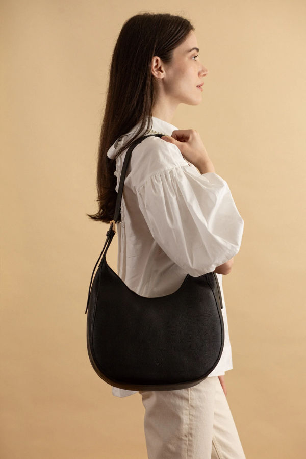 Hobo Bag | Black Pebble