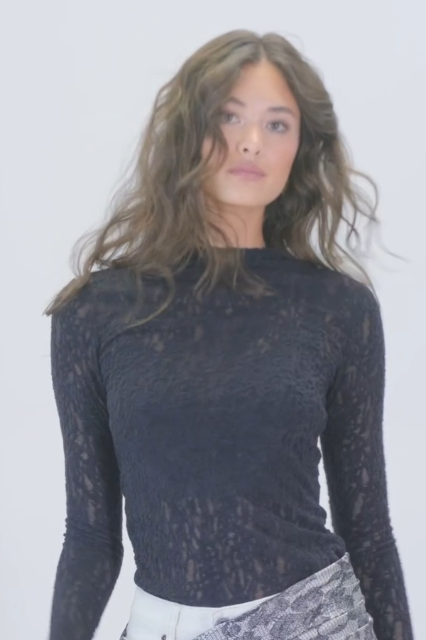 Reiko Lace Top | Black