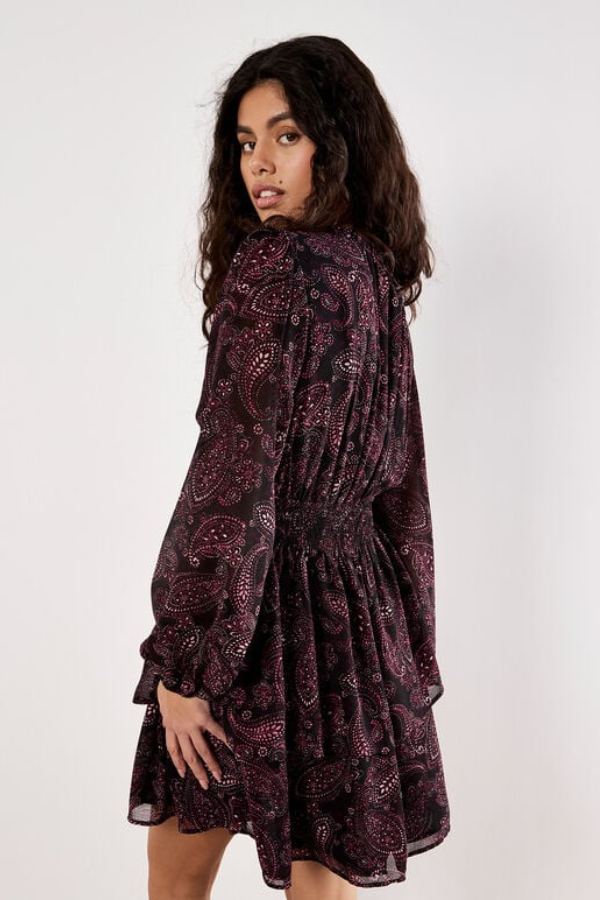 Paisley Mini Ruffle Dress