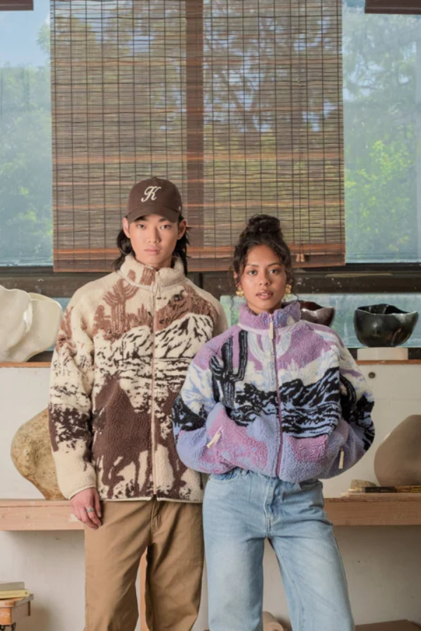 Unisex Printed Sherpa Fleece