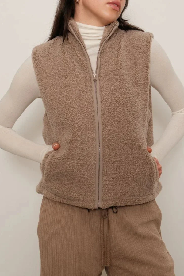 Polar Sherpa Vest | Taupe