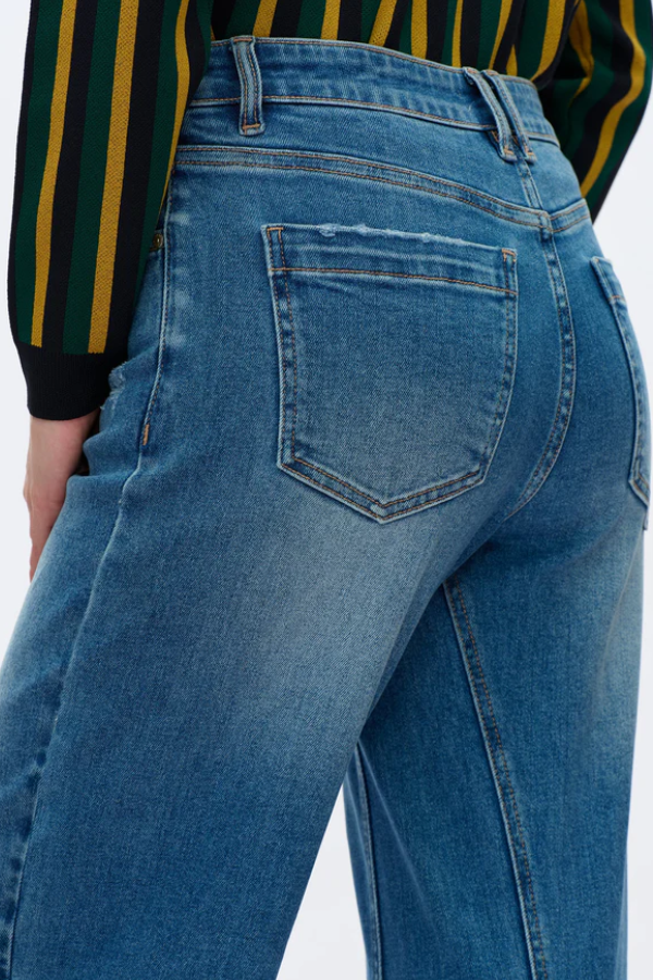 Bayeas Mid Rise Barrel Leg Jeans