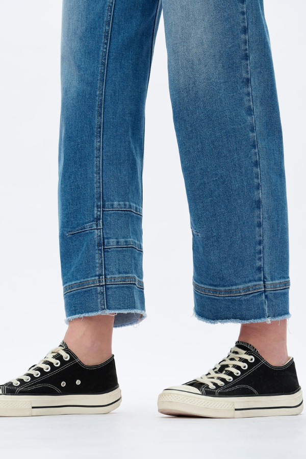 Bayeas Mid Rise Barrel Leg Jeans