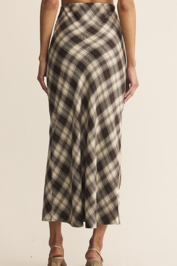 Europa Plaid Midi Skirt