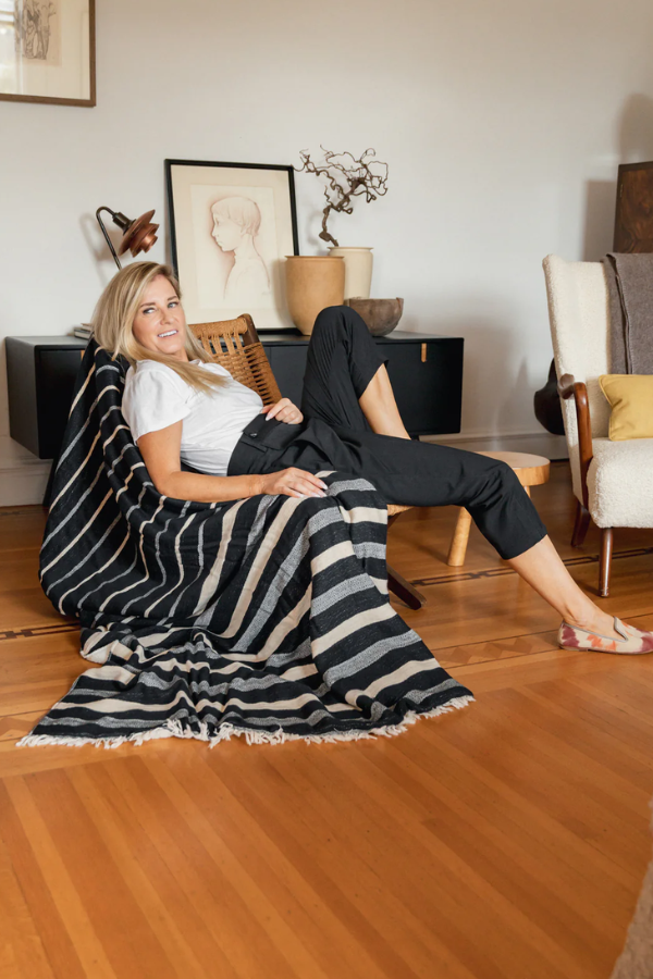 THE WINSLOW | Striped Linen Blend – Fleece Throw