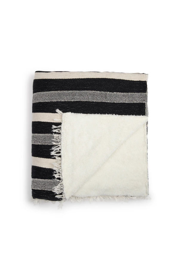 THE WINSLOW | Striped Linen Blend – Fleece Throw