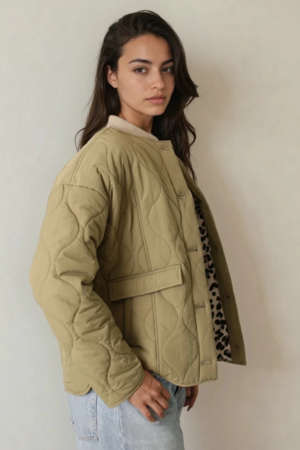 Elora Quilted Coat | Olive