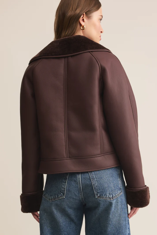 Locklin Vegan Leather Sherpa Jacket