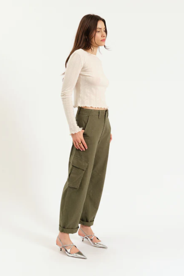 The Squad Cargo Pant | Bronze Embellished