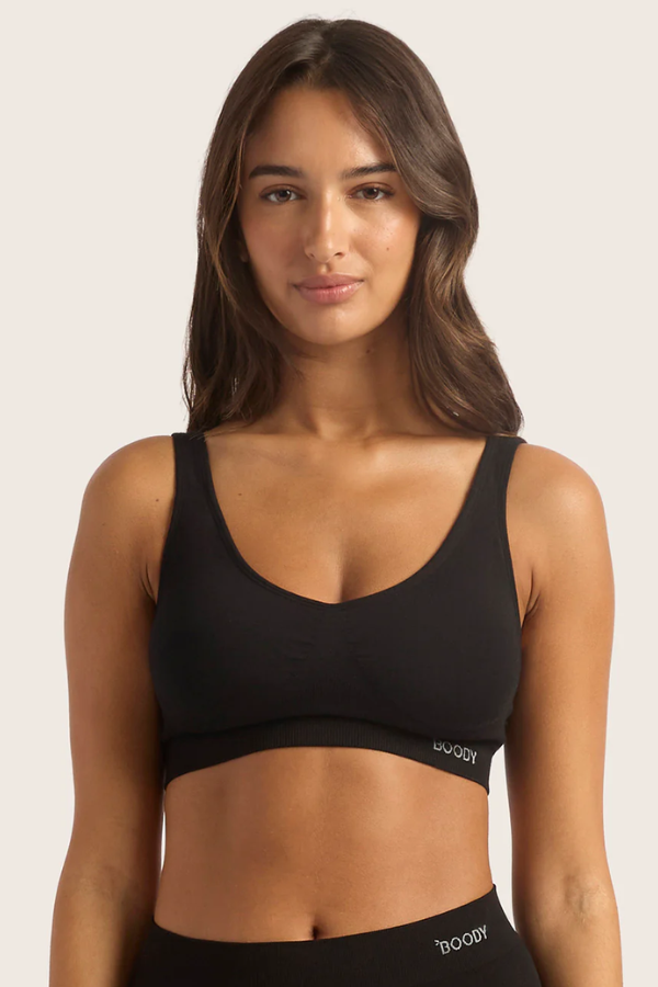 Seamfree Padded Crop Bra | Black