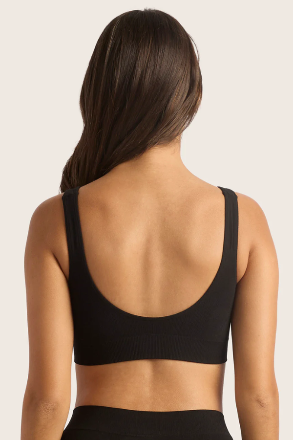 Seamfree Padded Crop Bra | Black