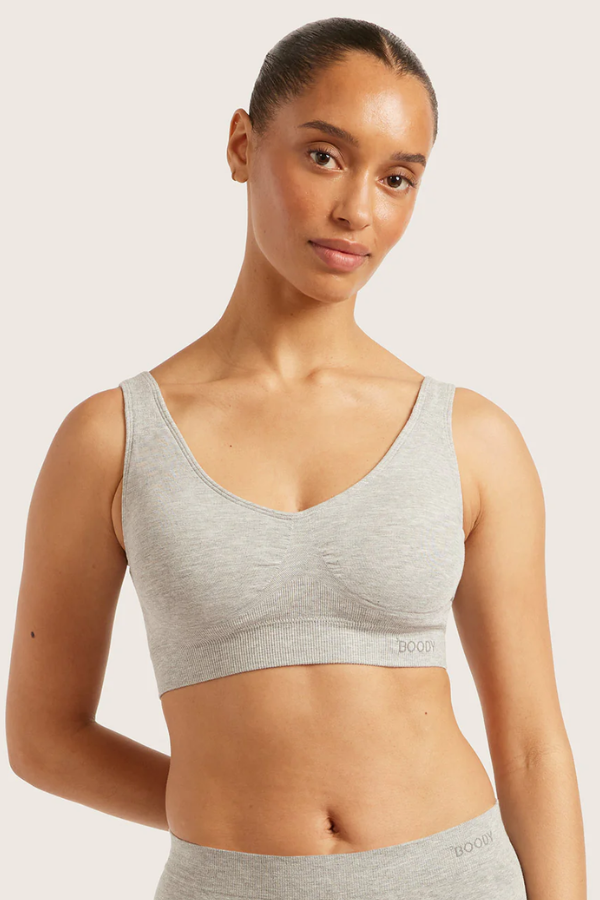 Seamfree Padded Crop Bra | Light Grey