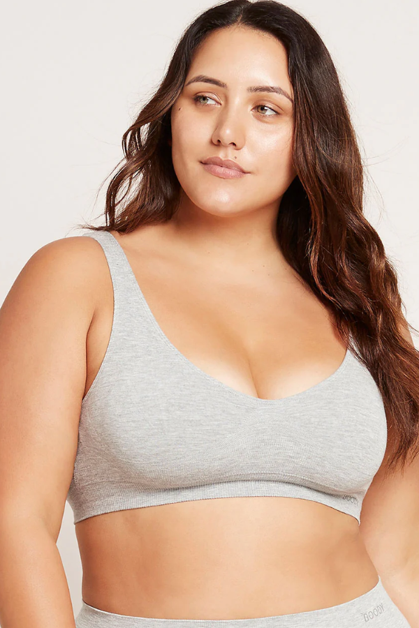 Seamfree Padded Crop Bra | Light Grey