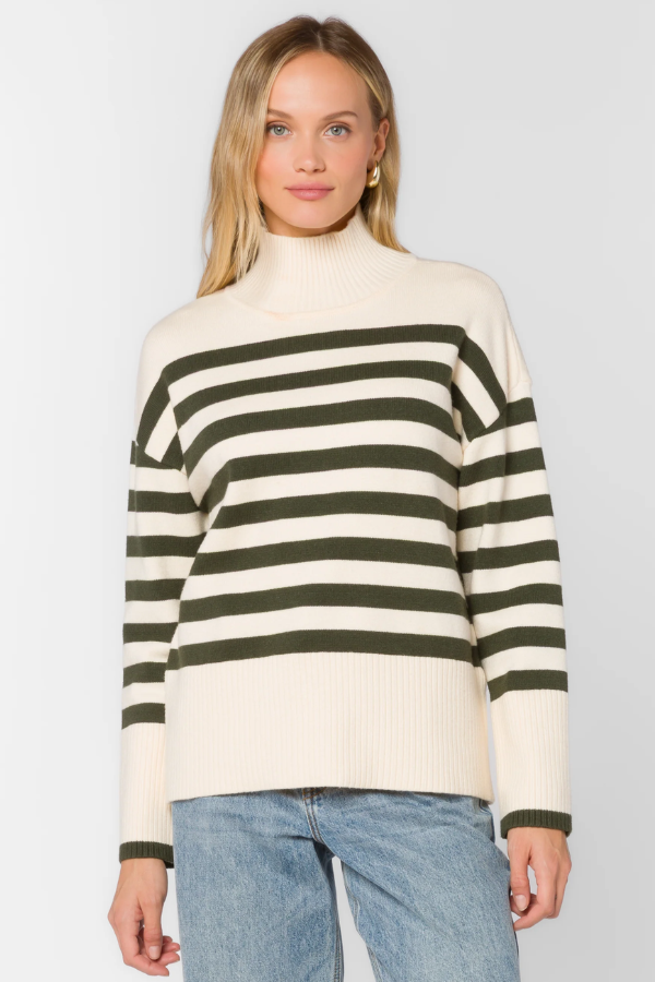 Caden Ivory Pine Stripe Sweater