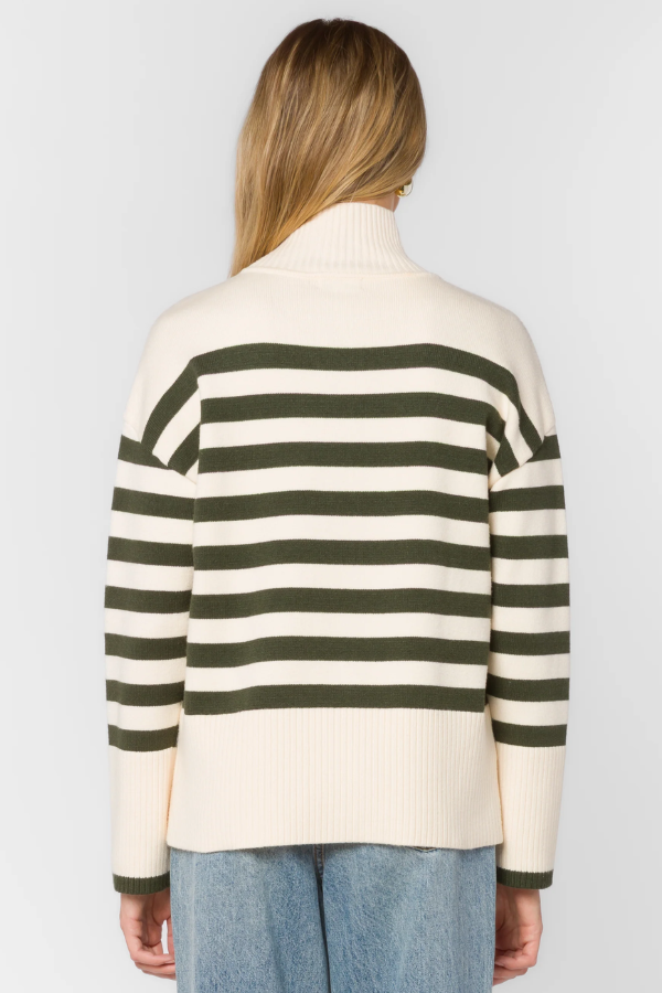 Caden Ivory Pine Stripe Sweater