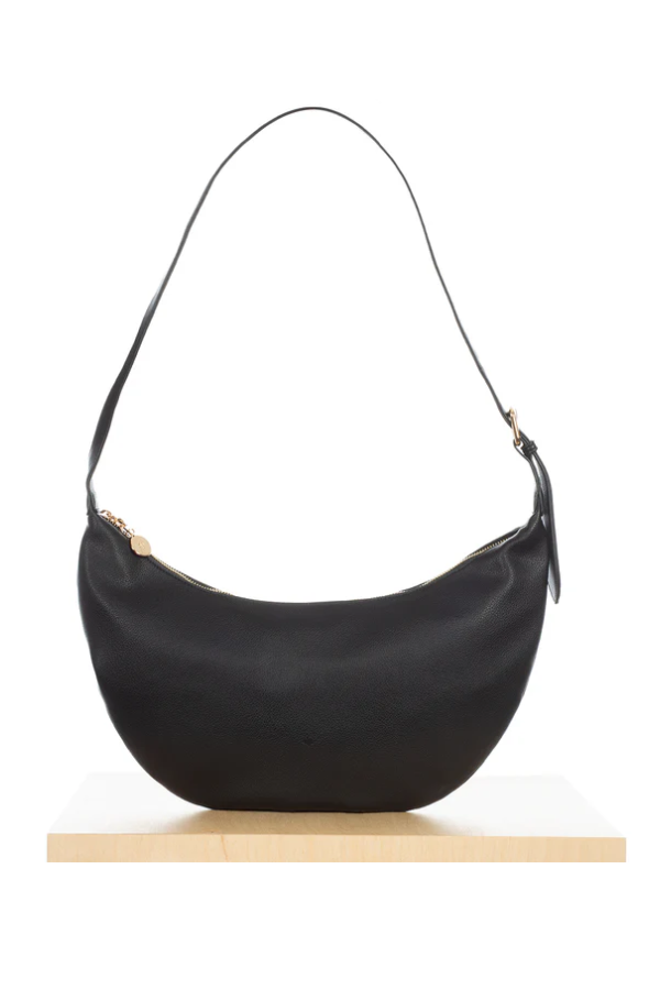 Slouchy Crossbody Bag | Black Pebble