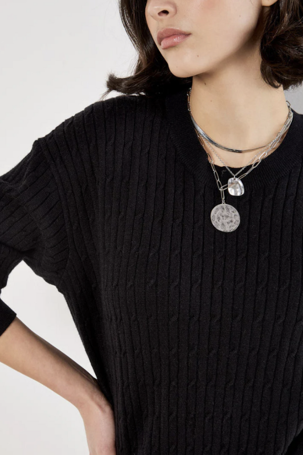 Fine Gauge Cable Batwing Jumper