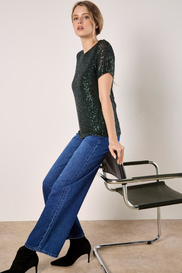 Sequin Embellished T-Shirt