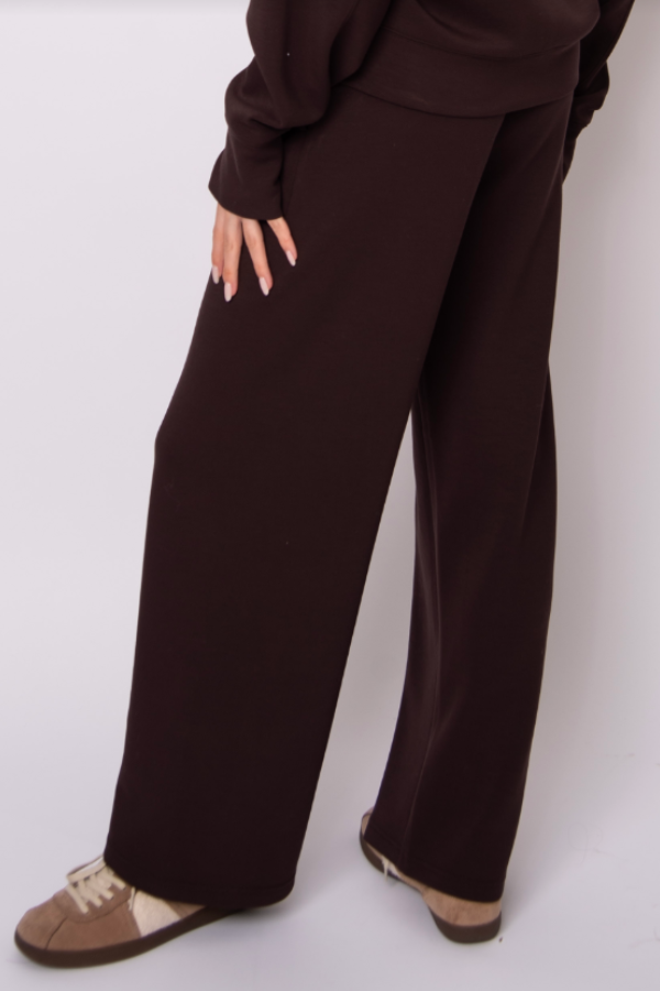 Victoria Soft Knit Scuba Pants | Brown