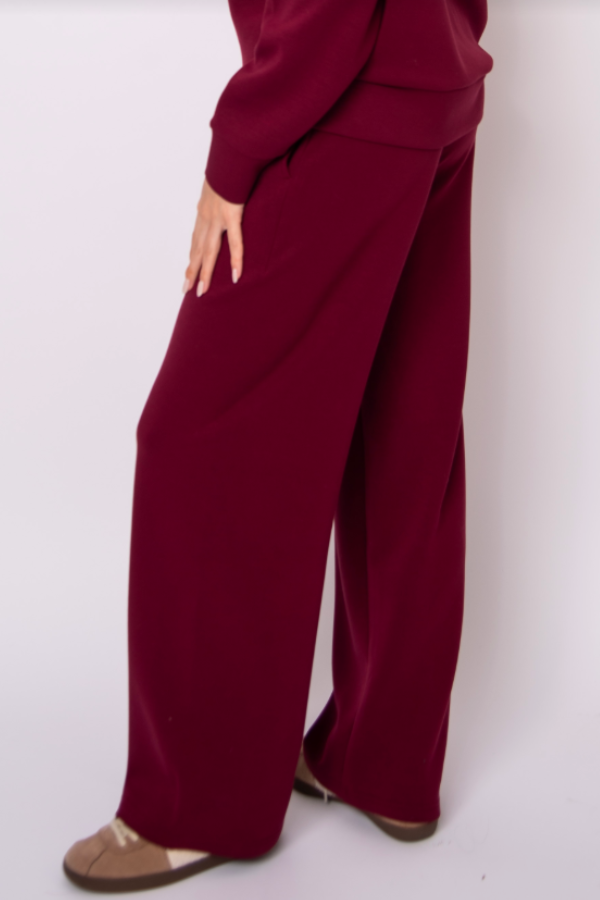 Victoria Soft Knit Scuba Pants | Oxblood