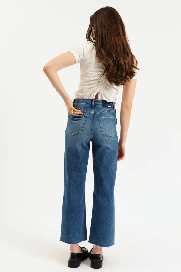 Pleaser High Rise Wide Ankle | Indigo Wave