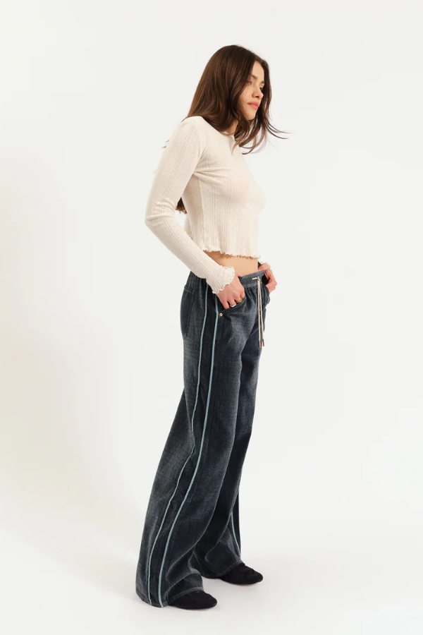 The Cozy Jean Wide Leg Pull On | Sky Whisper