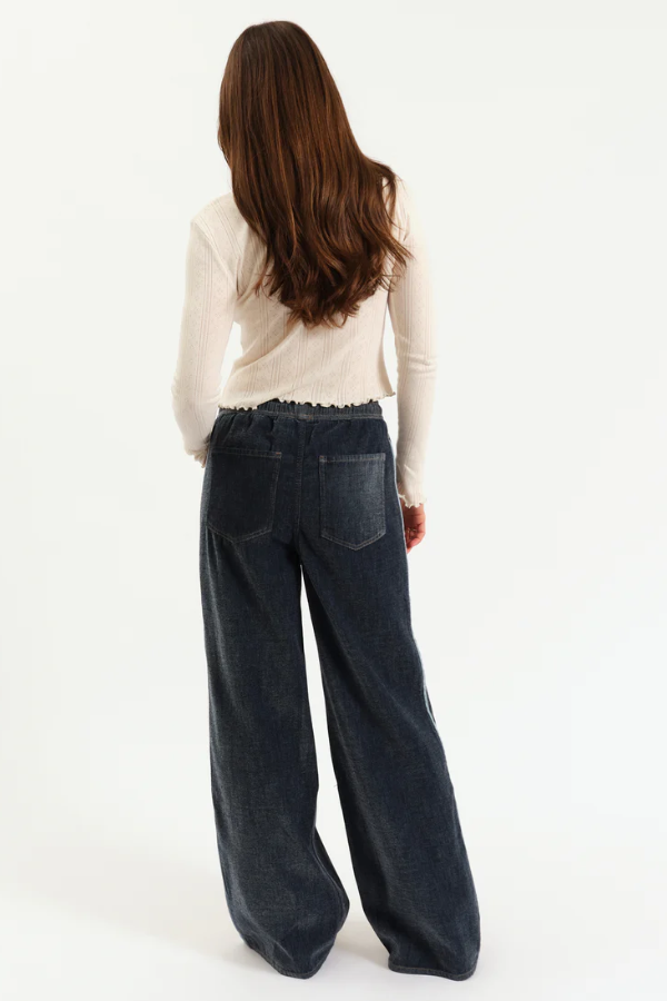 The Cozy Jean Wide Leg Pull On | Sky Whisper
