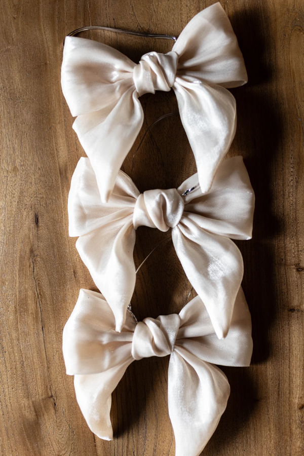 Luxe Gauze Cream Bow | Small