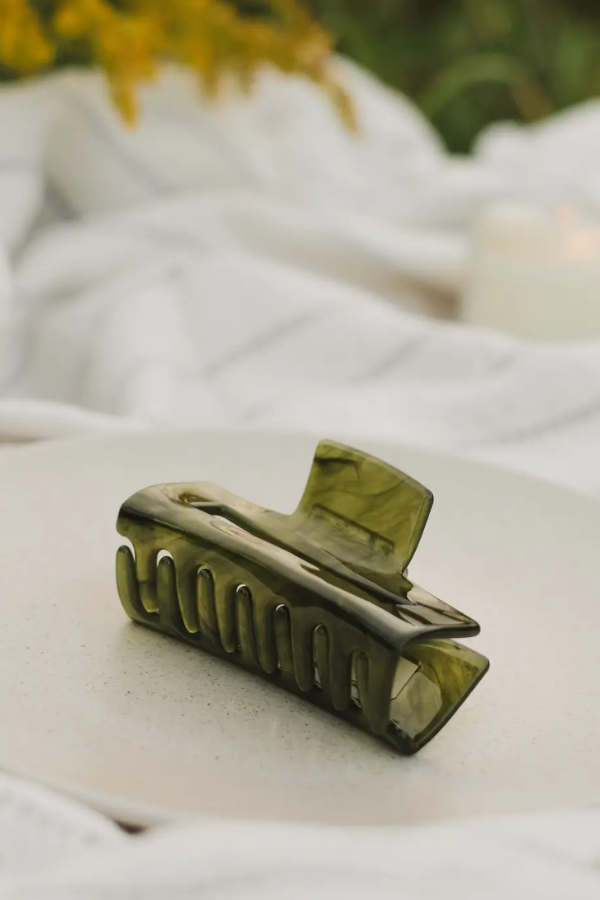Hair Clip | Forest Green Half Size