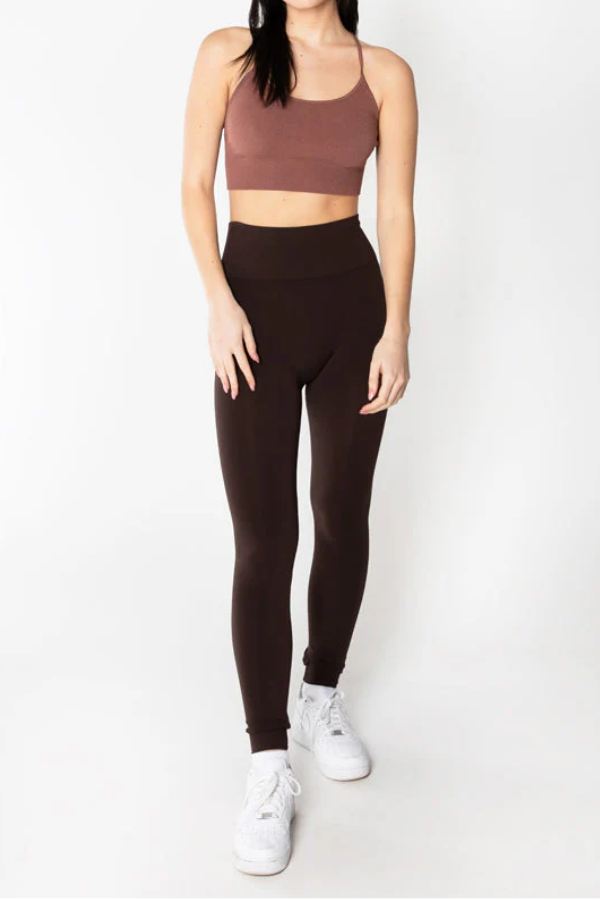 Bamboo High Waisted Seamless Leggings | Brown