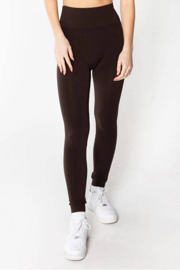 Bamboo High Waisted Seamless Leggings | Brown