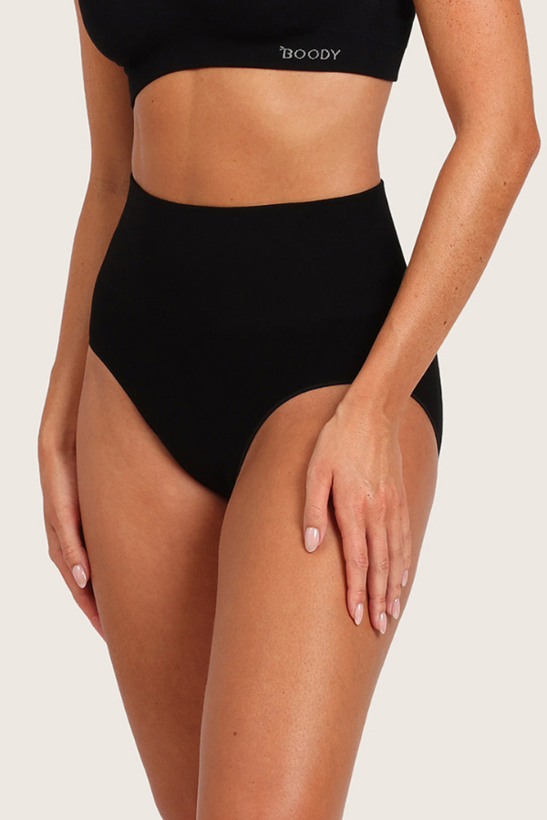 Shaper High Cut Full Briefs | Black