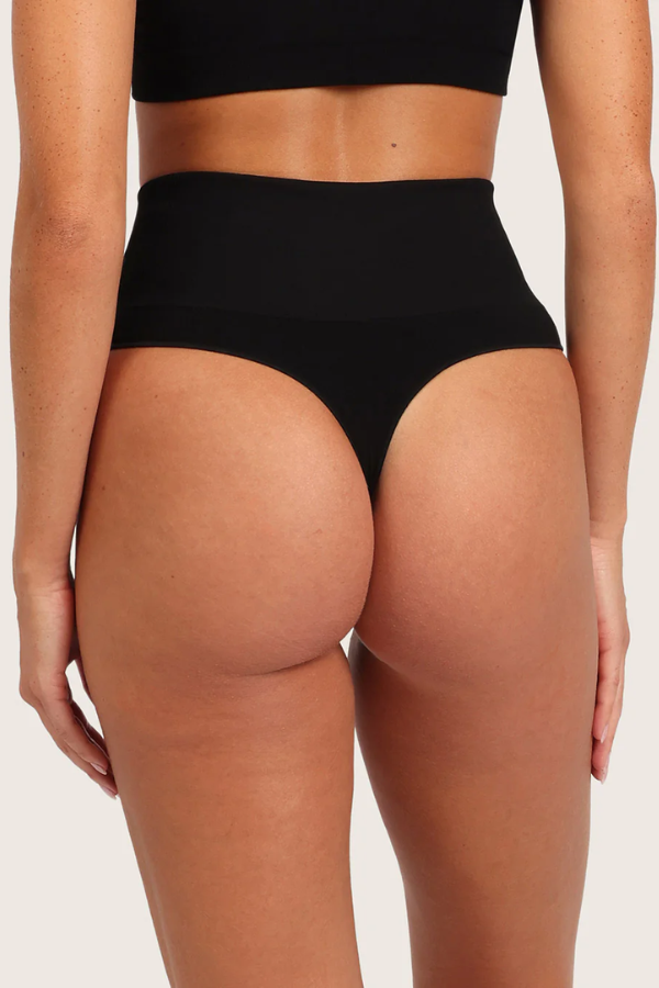 Shaper High Waist Thong | Black
