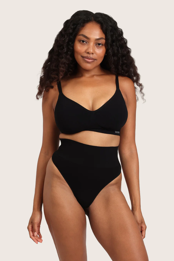 Shaper High Waist Thong | Black