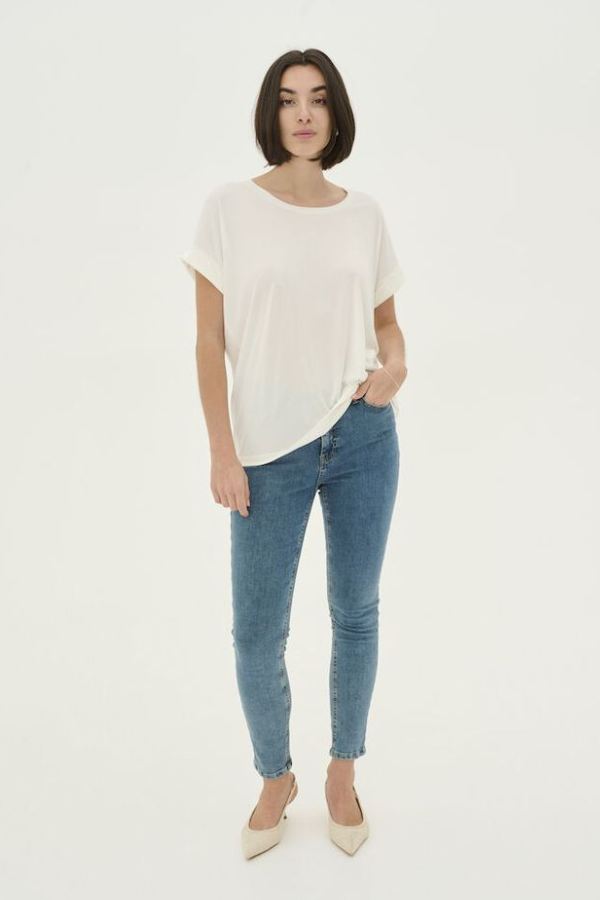 Kajsa Soft Knit Modal T-Shirt | Gardenia White