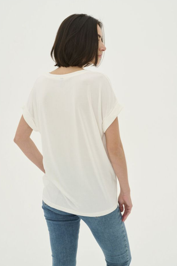 Kajsa Soft Knit Modal T-Shirt | Gardenia White