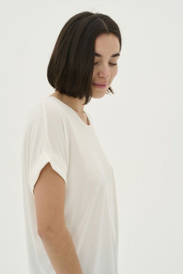 Kajsa Soft Knit Modal T-Shirt | Gardenia White