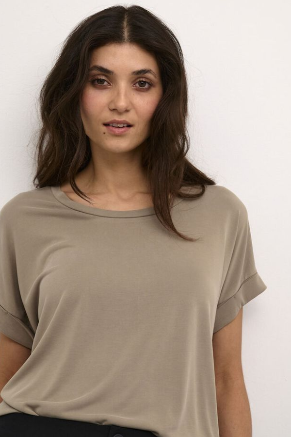 Kajsa Soft Knit Modal T-Shirt | Timber Wolf